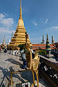 Bangkok Grand Palace,  Wat Phra Keow (temple of the Emerald Buddha). Mythical Creature half human half divine onthe upper terrace. 